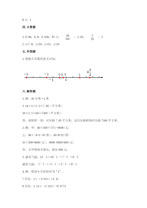 人教版六年级下册数学期末测试卷附答案【突破训练】.docx