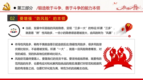 2021新时代共产党人的斗争精神党政党建党课支部团委学习模板