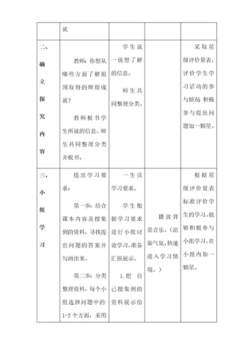 六年级上册品德教案辉煌的成就鲁人版