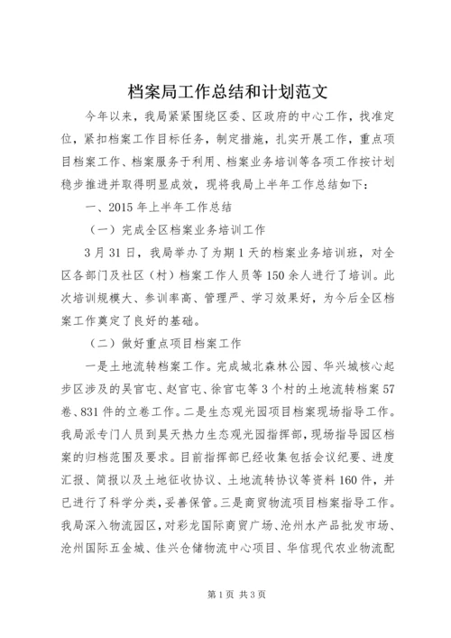 档案局工作总结和计划范文_1.docx