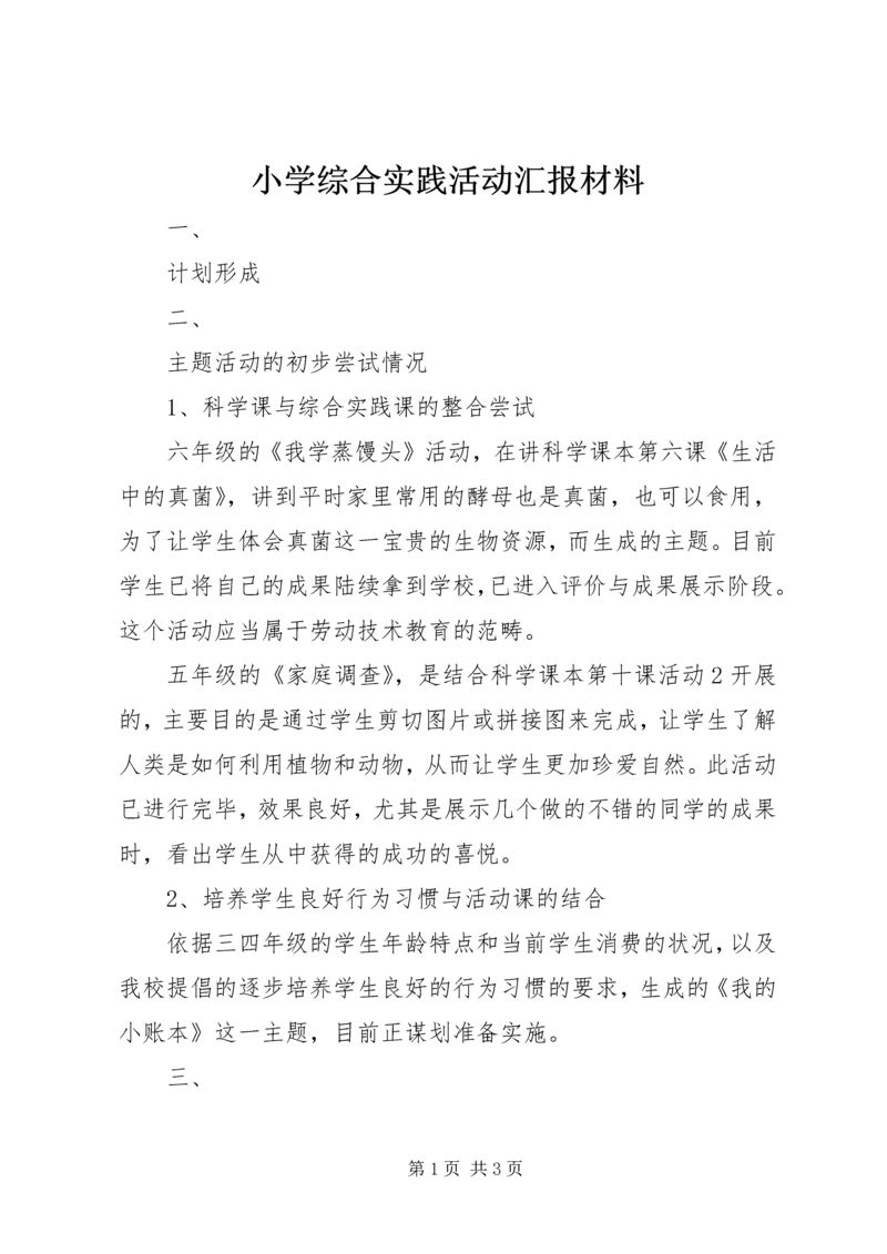 小学综合实践活动汇报材料.docx