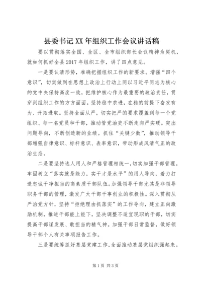 县委书记XX年组织工作会议讲话稿 (2).docx