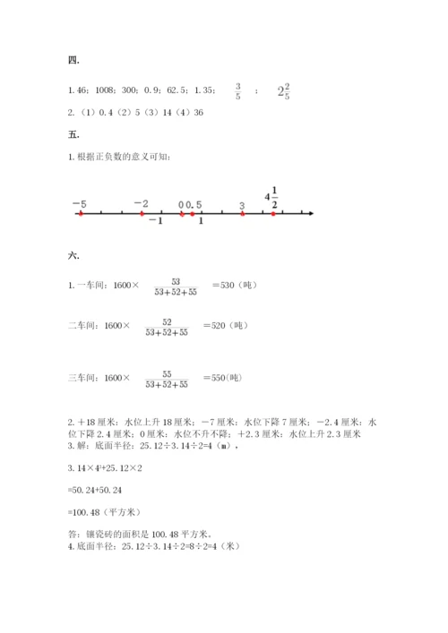 苏教版六年级数学下学期期末测试题附答案（培优a卷）.docx