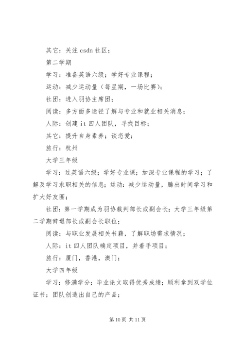 篇一：大学四年规划书.docx