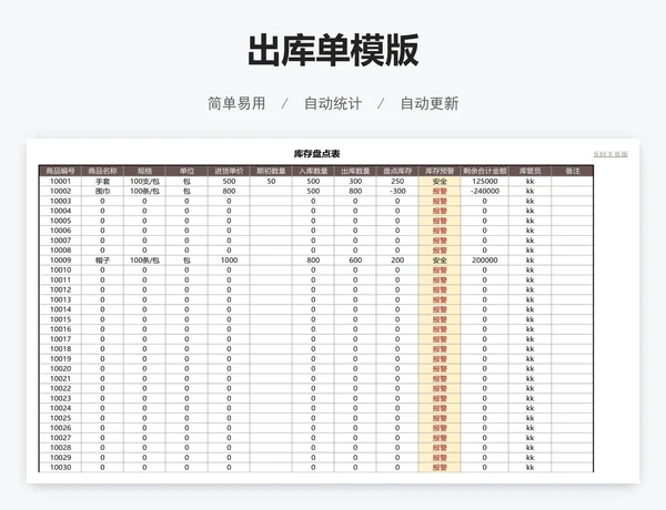 出库单模版