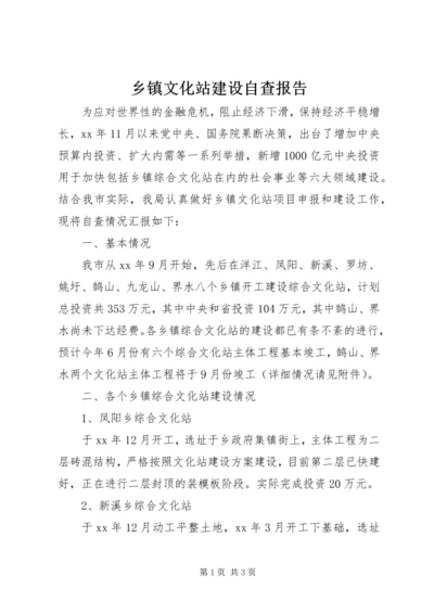 乡镇文化站建设自查报告.docx