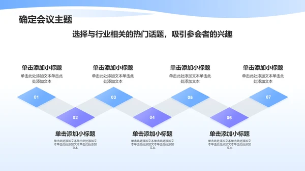 蓝色3D风会议活动流程PPT模板