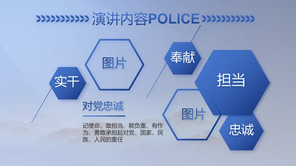 蓝色大气民警职工大会PPT