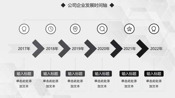 简约大气黑白公司企业发展时间轴PPT模板
