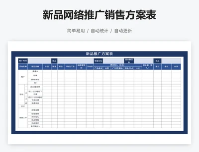 新品网络推广销售方案表