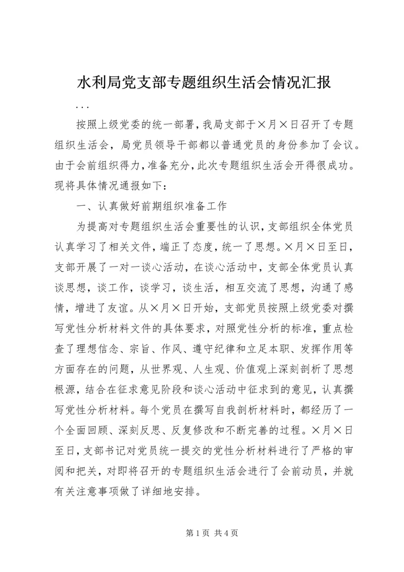 水利局党支部专题组织生活会情况汇报 (2).docx