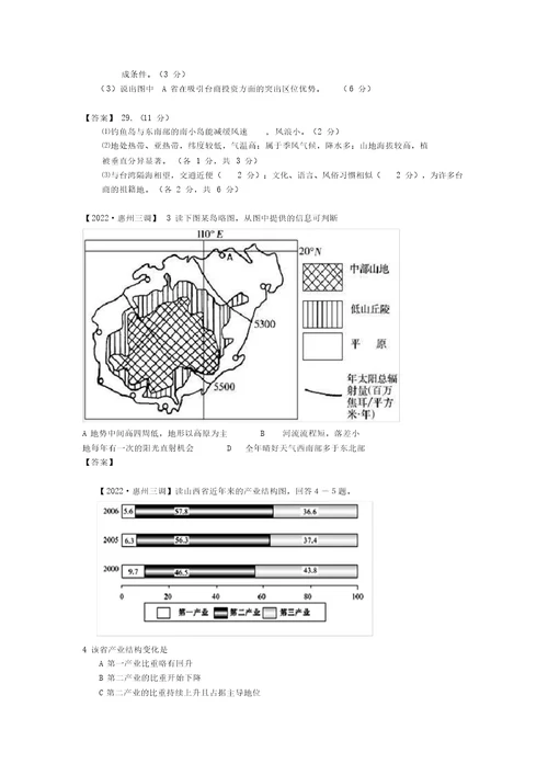 2022届高考地理模拟押题分类汇编：中国地理