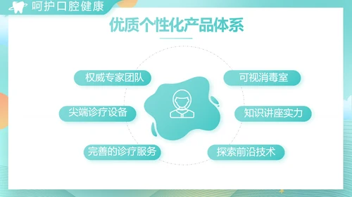 蓝色大气关爱牙齿健康工作总结PPT