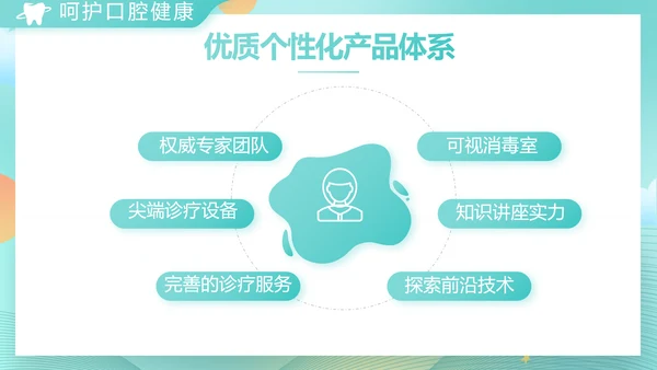 蓝色大气关爱牙齿健康工作总结PPT