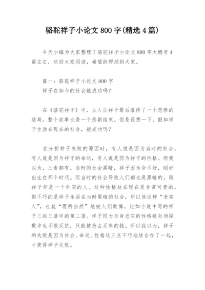 骆驼祥子小论文800字(精选4篇).docx