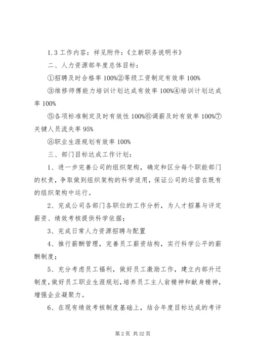 人力资源部年度工作计划及实施方案.docx