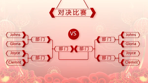 红色喜庆公司联欢晚会春节元旦动态PPT模板