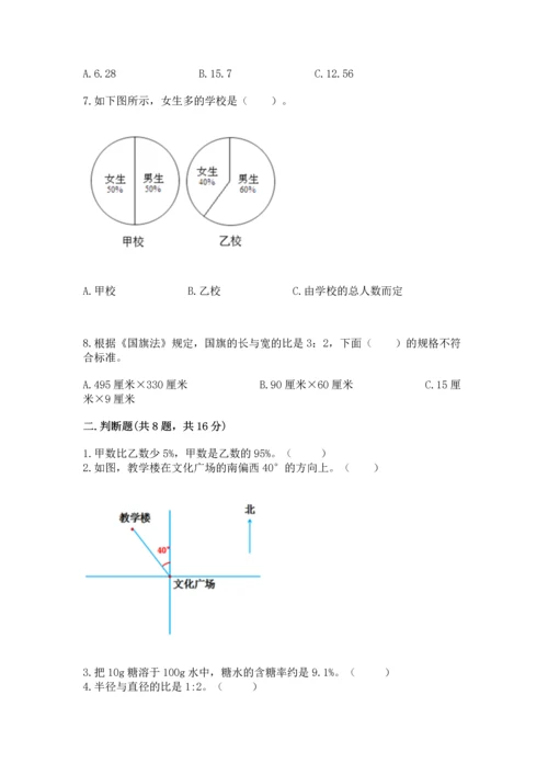 小学数学六年级上册期末测试卷（达标题）word版.docx
