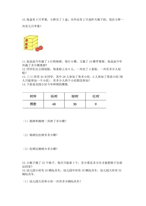 二年级上册数学应用题100道及完整答案【名校卷】.docx