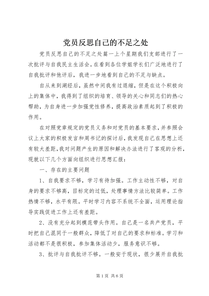 党员反思自己的不足之处.docx