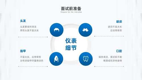 蓝色微粒体面试礼仪培训PPT模板面试技巧面试