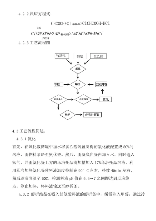 甘氨酸工序生产工艺技术规程MicrosoftWord文档