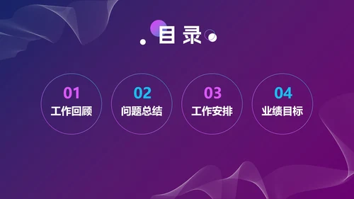 蓝紫渐变科技风毛玻璃PPT模板