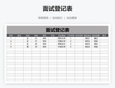 面试登记表