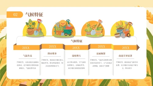 黄色芒种节气介绍通用PPT模板