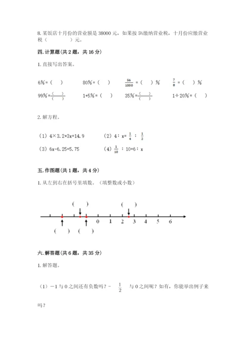 人教版六年级下册数学期末测试卷附答案（培优）.docx