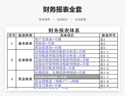 财务报表全套