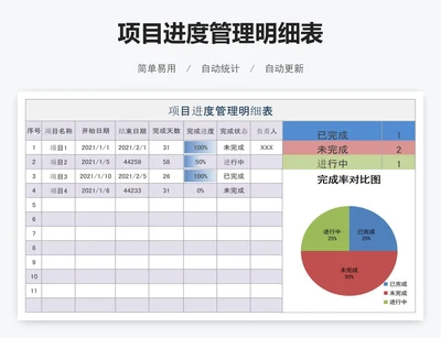 项目进度管理明细表