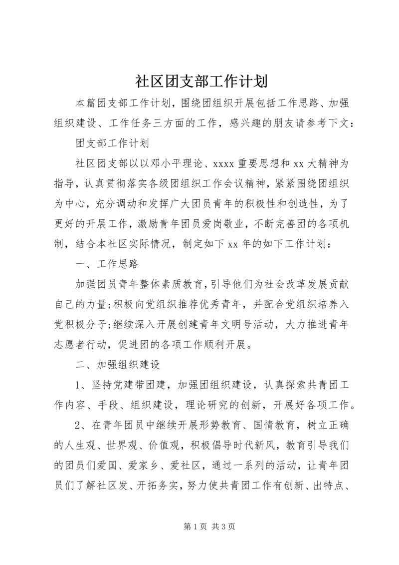 社区团支部工作计划.docx