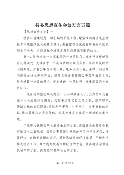 县委思想宣传会议发言五篇.docx