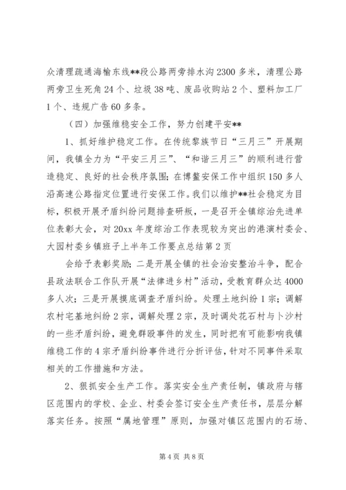 乡镇班子上半年工作要点总结.docx