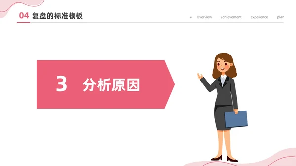 粉色简约商务插画风工作复盘工作总结PPT