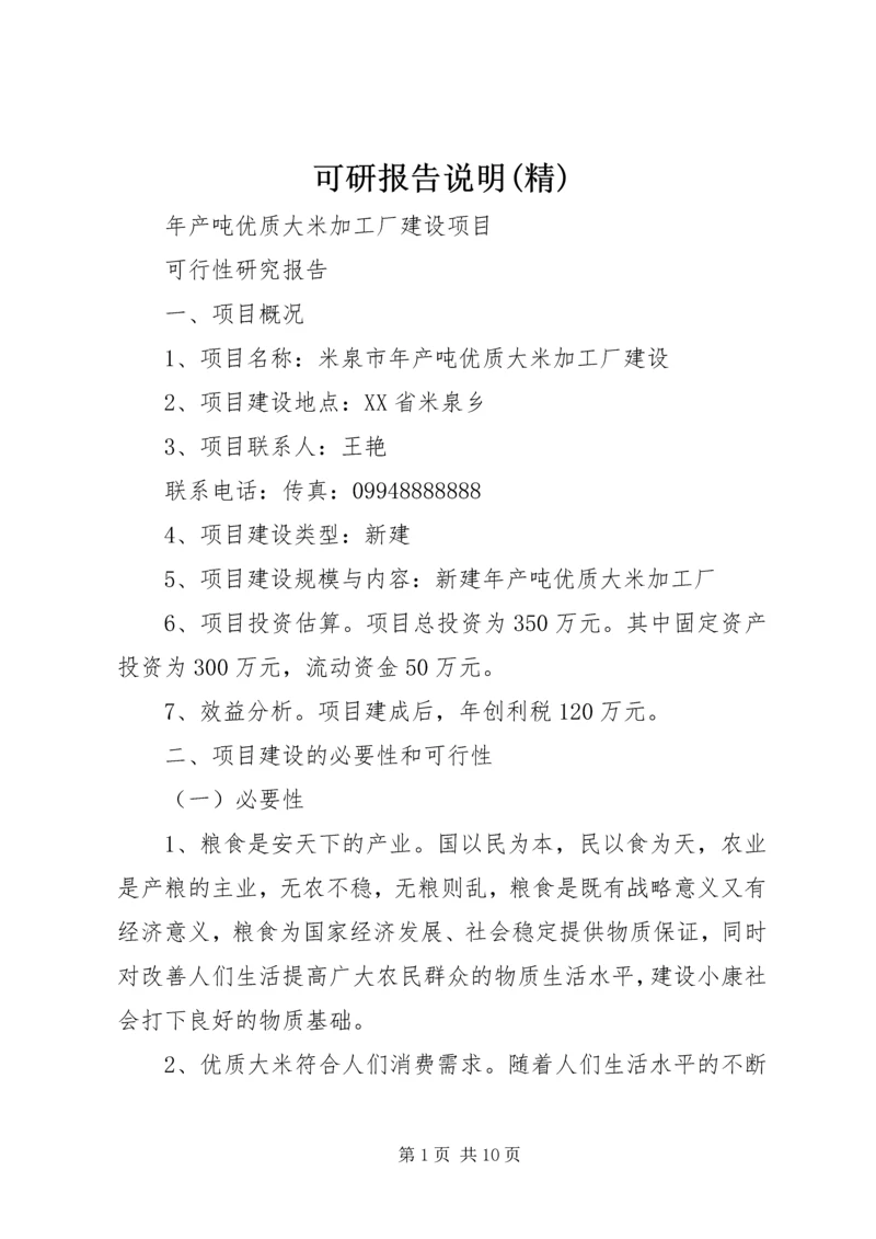 可研报告说明(精).docx