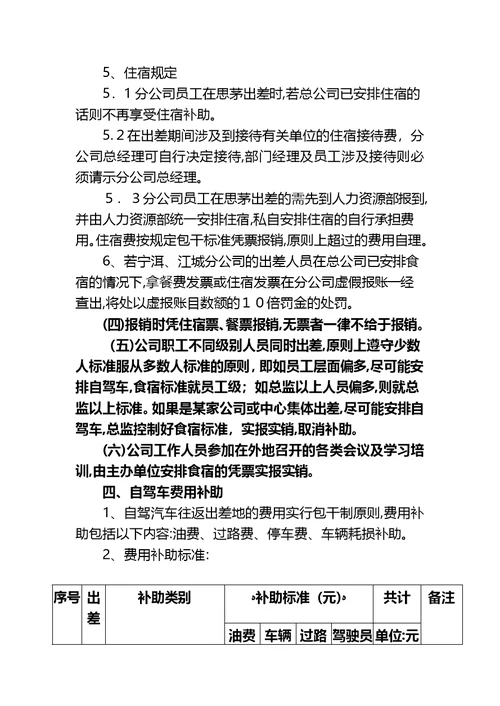 差旅费报销方案-公司全面的差旅费方案