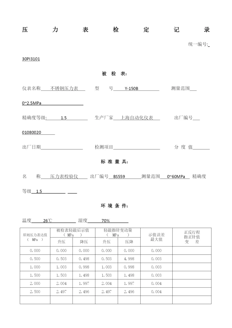 压力表检定记录.docx