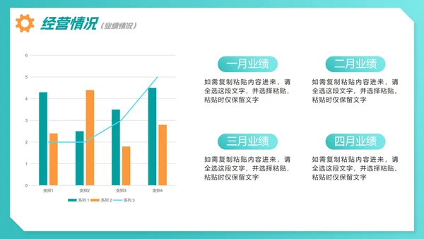 绿色商务简约渐变经营分析汇报总结PPT模板