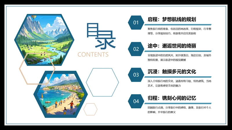 绿色中国风六边形目录页