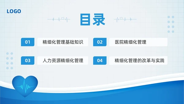 蓝色简约医院精细化管理PPT模板宣传PPT动态PPT