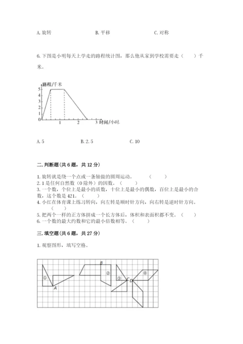 人教版五年级下册数学期末考试试卷加精品答案.docx