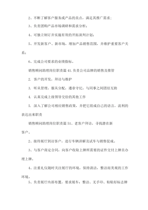 销售顾问助理岗位职责(17篇).docx