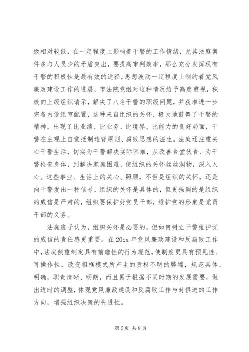 人民法庭党风廉政建设和反腐败工作总结.docx