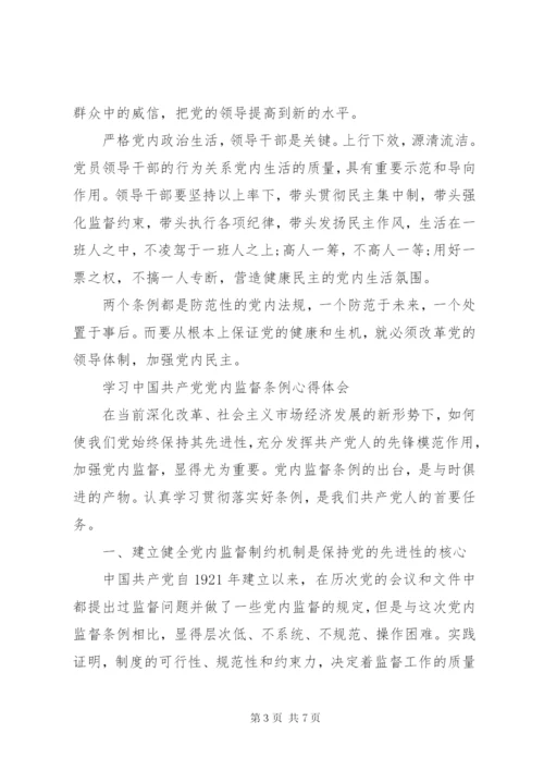 学习党内监督条例心得体会.docx