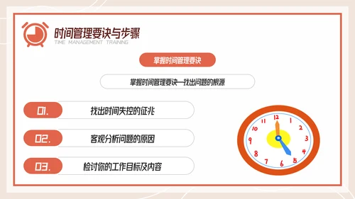 扁平风有效的时间管理企业培训PPT模板