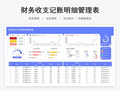 财务收支记账明细管理表