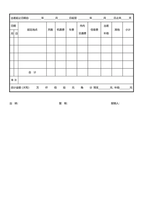 差旅费报销单