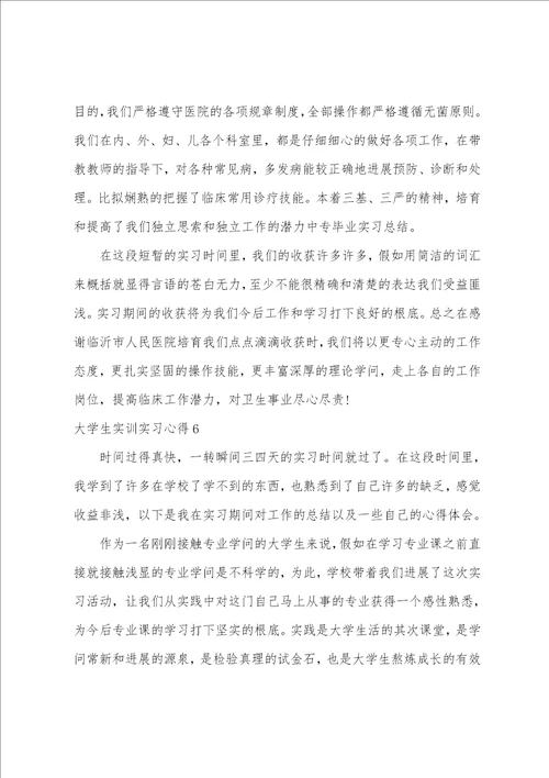 大学生实训实习心得